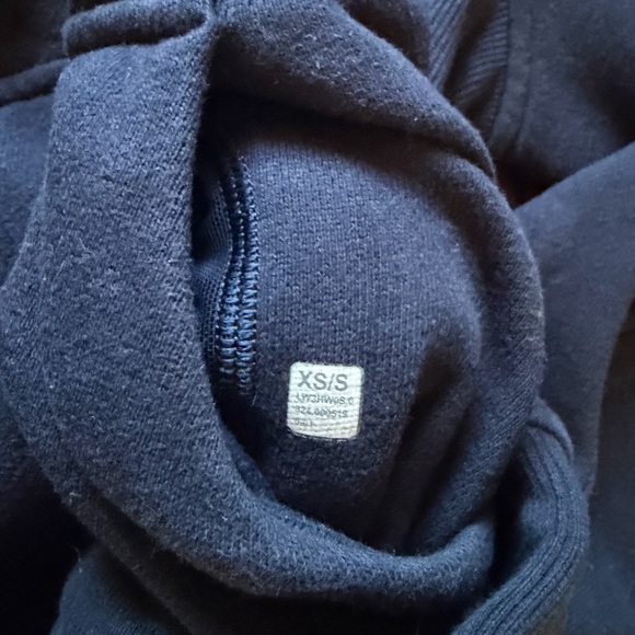 Lululemon Athletica Navy scuba hoodie cropped Sweatshirt with Gold Zipper - Picture 3 of 4